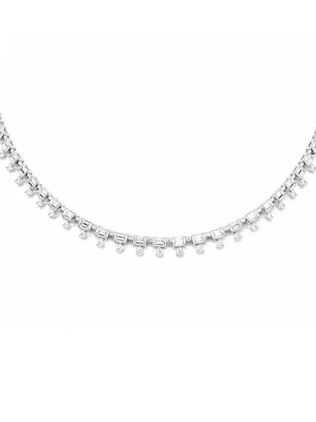 Wish Fine Jewelry 5.75ct Diamond 14K Gold Station Necklace