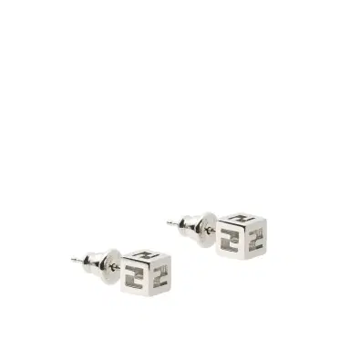 Fendi Stud earrings in a three-dimensional cube shape with the FF | Thumbnail 1