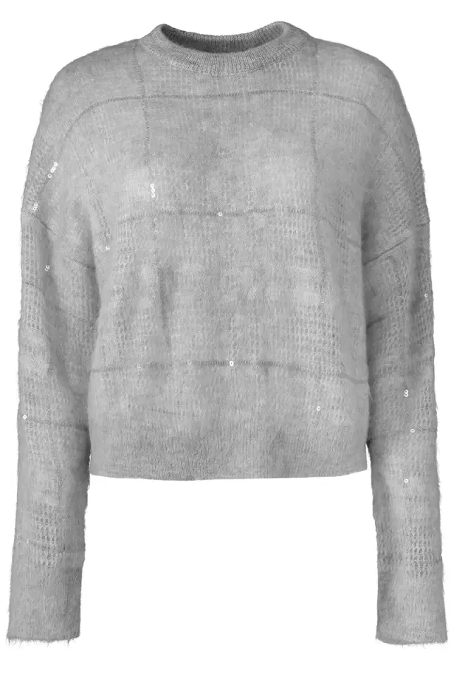 Brunello Cucinelli Long Sleeve Plaid Embroiered Sweater