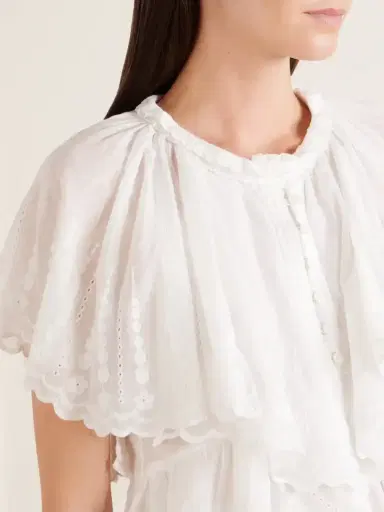 Marant Étoile Lorna Ruffled Embroidered Cotton Blouse | Thumbnail 4