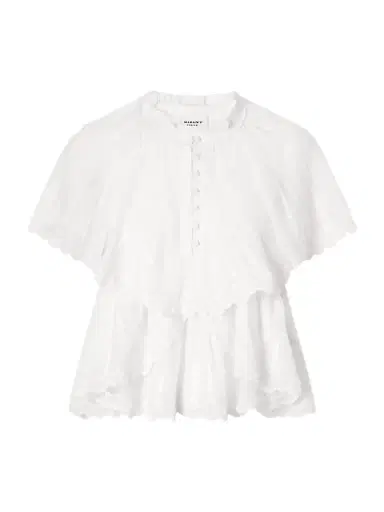Marant Étoile Lorna Ruffled Embroidered Cotton Blouse | Thumbnail 1