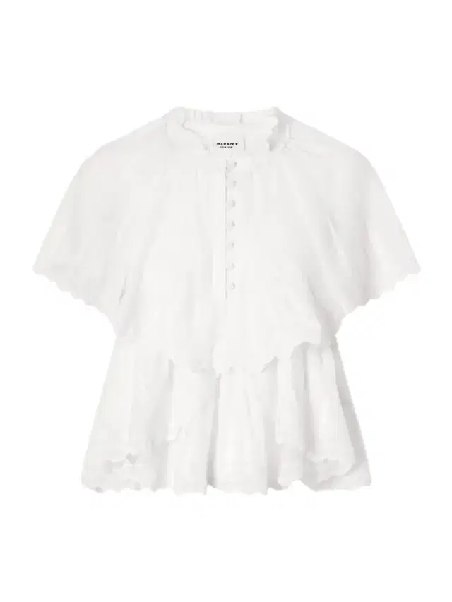 Marant Étoile Lorna Ruffled Embroidered Cotton Blouse