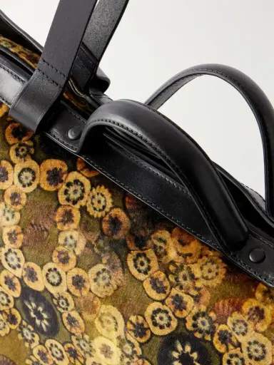 Dries Van Noten Carter Printed Leather-trimmed Velvet Tote | Thumbnail 5 Dries Van Noten Carter Printed Leather-trimmed Velvet Tote | Thumbnail 5