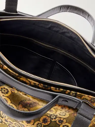 Dries Van Noten Carter Printed Leather-trimmed Velvet Tote | Thumbnail 6 Dries Van Noten Carter Printed Leather-trimmed Velvet Tote | Thumbnail 6