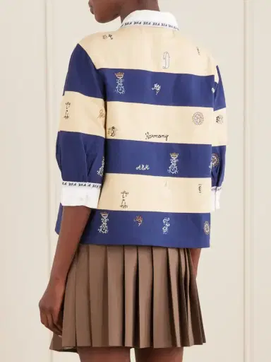 Sea Juliet Embroidered Striped Cotton-jersey T-shirt | Thumbnail 3 Sea Juliet Embroidered Striped Cotton-jersey T-shirt | Thumbnail 3