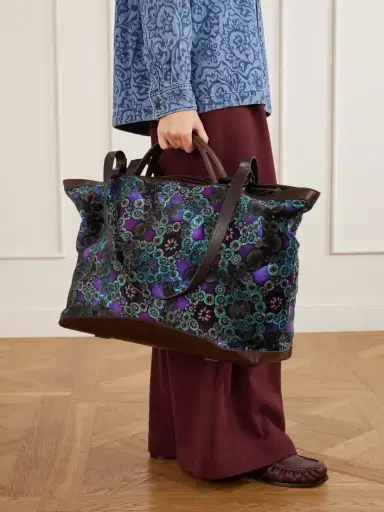 Dries Van Noten Carter Printed Leather-trimmed Velvet Tote | Thumbnail 5