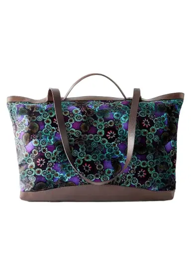 Dries Van Noten Carter Printed Leather-trimmed Velvet Tote | Thumbnail 1