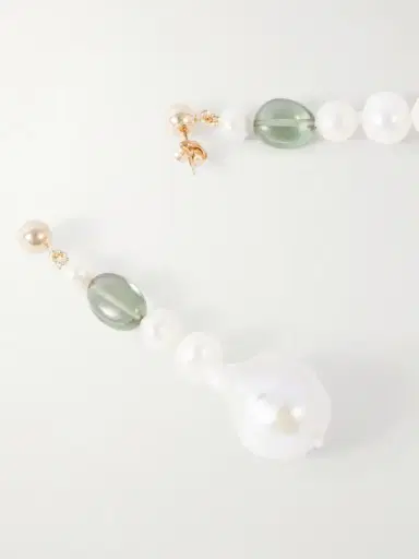 Loren Stewart Poet 14-karat Gold, Pearl And Tourmaline Earrings | Thumbnail 3