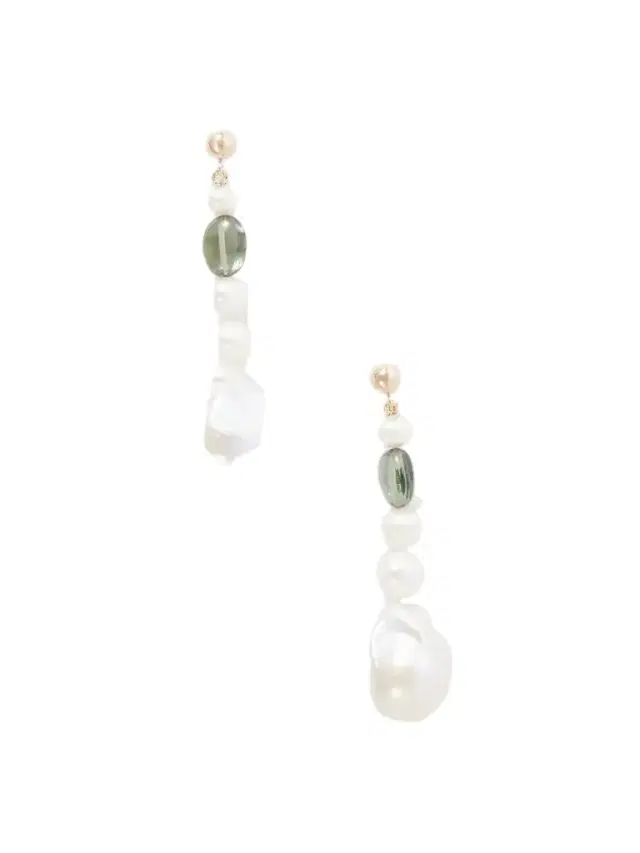 Poet 14-karat Gold, Pearl And Tourmaline Earrings
