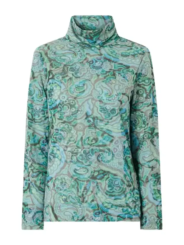 Dries Van Noten Printed Jersey Turtleneck