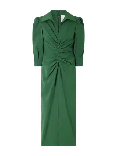 Carolina Herrera Rouched Wool-blend Midi Dress | Thumbnail 1 Carolina Herrera Rouched Wool-blend Midi Dress | Thumbnail 1