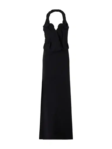 Magda Butrym Floral-appliquéd Ruched Wool-blend Maxi Dress | Thumbnail 1 Magda Butrym Floral-appliquéd Ruched Wool-blend Maxi Dress | Thumbnail 1