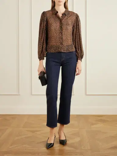 Frame The Silk Prairie Leopard-print Silk-crepe De Chine Blouse | Thumbnail 2 Frame The Silk Prairie Leopard-print Silk-crepe De Chine Blouse | Thumbnail 2