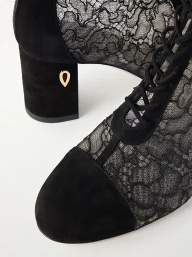 Jennifer Chamandi Dan 65 Lace-trimmed Suede Ankle Boots | Thumbnail 5