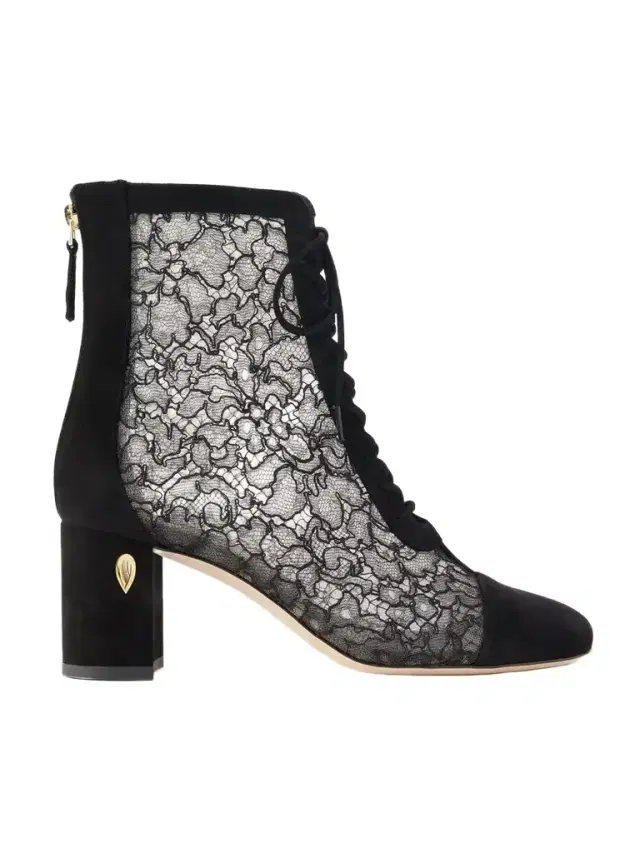 Jennifer Chamandi Dan 65 Lace-trimmed Suede Ankle Boots