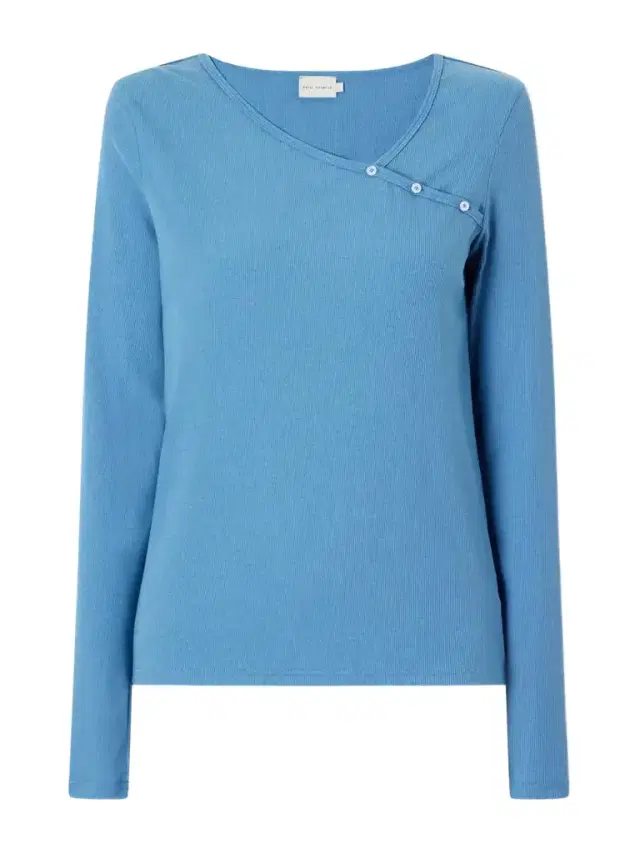 Deiji Studios Button-detail Ribbed Lyocell And Wool-blend T-shirt