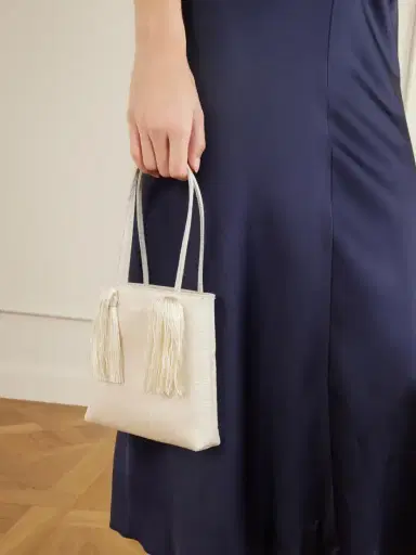 Le Sundial Le Salon Tasseled Dupioni Clutch | Thumbnail 2