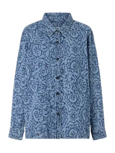 Dries Van Noten Cheers Printed Denim Shirt | Thumbnail 1