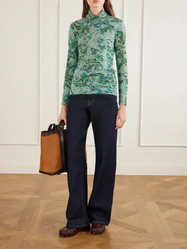 Dries Van Noten Carter Leather-trimmed Suede Tote | Thumbnail 3