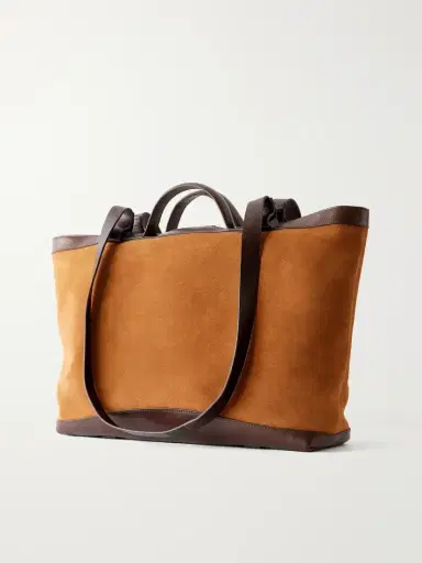 Dries Van Noten Carter Leather-trimmed Suede Tote | Thumbnail 4