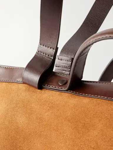 Dries Van Noten Carter Leather-trimmed Suede Tote | Thumbnail 5