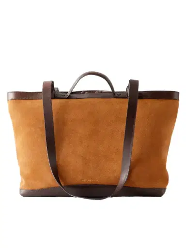 Dries Van Noten Carter Leather-trimmed Suede Tote | Thumbnail 1