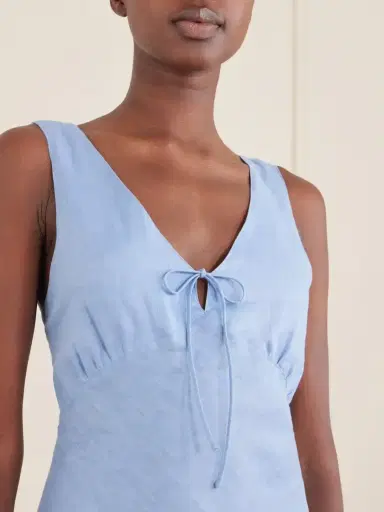 Miguelina Bow-detailed Linen-jacquard Maxi Dress | Thumbnail 4
