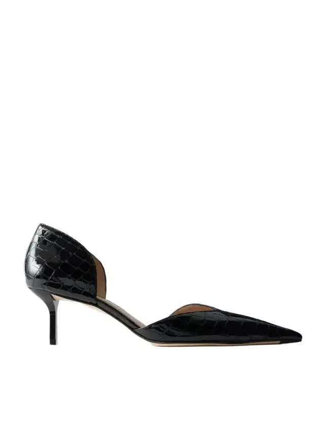 Victoria Beckham Victoria Angle 55 Croc-effect Leather Pumps