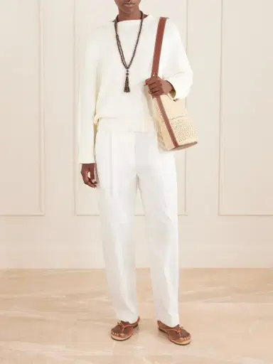 Anya Hindmarch Leather-trimmed Raffia Crossbody Bag | Thumbnail 3