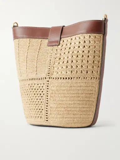 Anya Hindmarch Leather-trimmed Raffia Crossbody Bag | Thumbnail 4