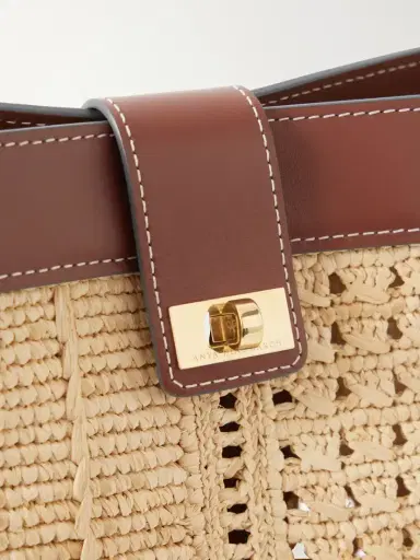 Anya Hindmarch Leather-trimmed Raffia Crossbody Bag | Thumbnail 5