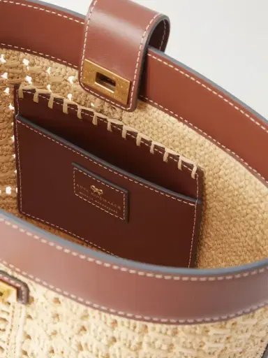 Anya Hindmarch Leather-trimmed Raffia Crossbody Bag | Thumbnail 6