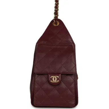 Chanel Chanel Small 25 Hobo Bag Dark Burgundy Shiny Caviar Gold Hardware | Thumbnail 3