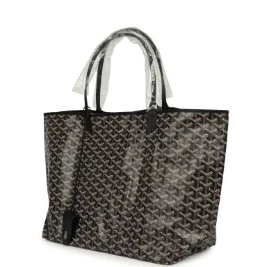 goyard Goyard Goyardine Black Saint Louis GM Tote Bag Palladium Hardware | Thumbnail 5 goyard Goyard Goyardine Black Saint Louis GM Tote Bag Palladium Hardware | Thumbnail 5