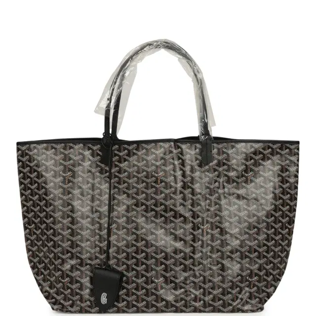 goyard Goyard Goyardine Black Saint Louis GM Tote Bag Palladium Hardware