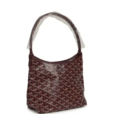 goyard Goyard Goyardine Burgundy Boheme Mini Hobo Bag Palladium Hardware | Thumbnail 2
