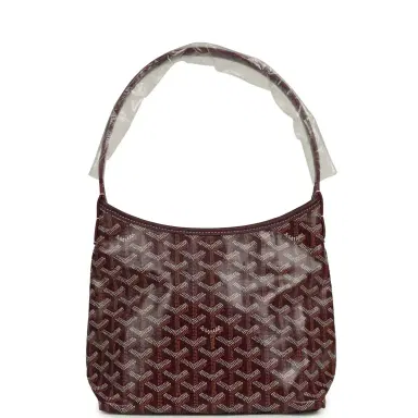 goyard Goyard Goyardine Burgundy Boheme Mini Hobo Bag Palladium Hardware | Thumbnail 1
