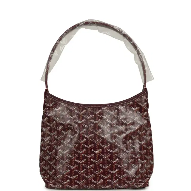 goyard Goyard Goyardine Burgundy Boheme Mini Hobo Bag Palladium Hardware