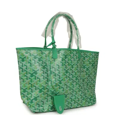 goyard Goyard Goyardine Meadow Green Saint Louis PM Tote Palladium Hardware | Thumbnail 2 goyard Goyard Goyardine Meadow Green Saint Louis PM Tote Palladium Hardware | Thumbnail 2