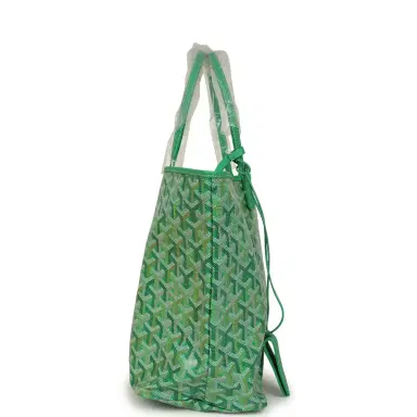 goyard Goyard Goyardine Meadow Green Saint Louis PM Tote Palladium Hardware | Thumbnail 3 goyard Goyard Goyardine Meadow Green Saint Louis PM Tote Palladium Hardware | Thumbnail 3
