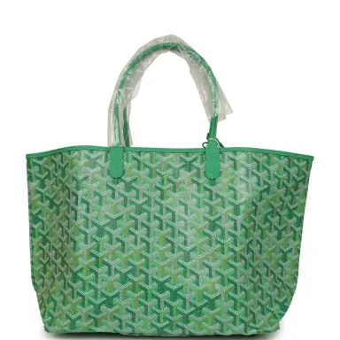 goyard Goyard Goyardine Meadow Green Saint Louis PM Tote Palladium Hardware | Thumbnail 4 goyard Goyard Goyardine Meadow Green Saint Louis PM Tote Palladium Hardware | Thumbnail 4