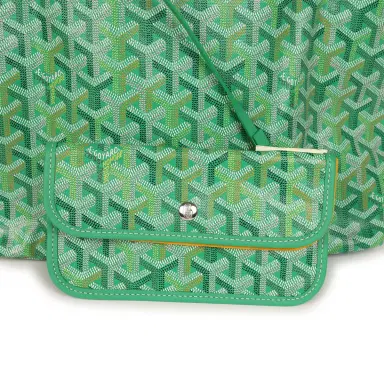 goyard Goyard Goyardine Meadow Green Saint Louis PM Tote Palladium Hardware | Thumbnail 8 goyard Goyard Goyardine Meadow Green Saint Louis PM Tote Palladium Hardware | Thumbnail 8