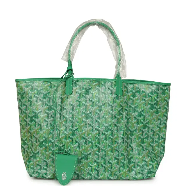 goyard Goyard Goyardine Meadow Green Saint Louis PM Tote Palladium Hardware