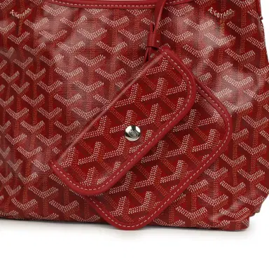 goyard Goyard Goyardine Red Boheme Mini Hobo Bag Palladium Hardware | Thumbnail 7 goyard Goyard Goyardine Red Boheme Mini Hobo Bag Palladium Hardware | Thumbnail 7
