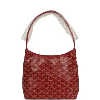goyard Goyard Goyardine Red Boheme Mini Hobo Bag Palladium Hardware | Thumbnail 1 goyard Goyard Goyardine Red Boheme Mini Hobo Bag Palladium Hardware | Thumbnail 1