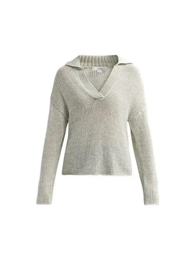 Vince Women's Coated Cotton Polo Sweater - Beach Stone