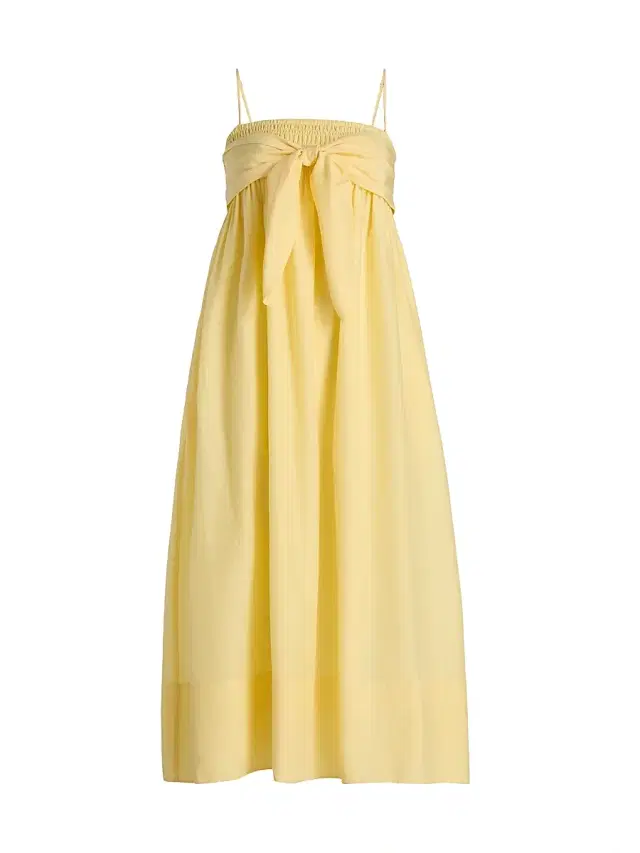 Vince Women's Smocked Cotton-Silk Tie Cami Dress - Dandelion