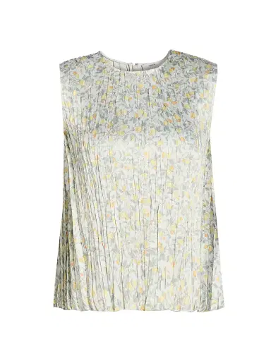 Vince Women's Citrine Bloom Pleated Top - Off White Sun - Size XXS | Thumbnail 1