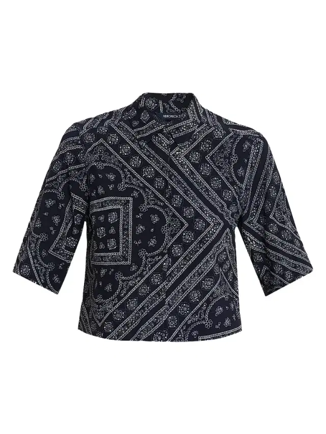 Veronica Beard Women's Leandra Printed Top - Navy Dove