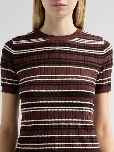 rag & bone Women's Karina Ribbed Striped Top - Mahogany | Thumbnail 5 rag & bone Women's Karina Ribbed Striped Top - Mahogany | Thumbnail 5